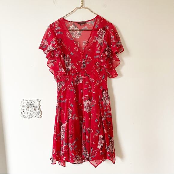 Ranna Gill Keira Red Floral Dress XS - Picture 4 of 11
